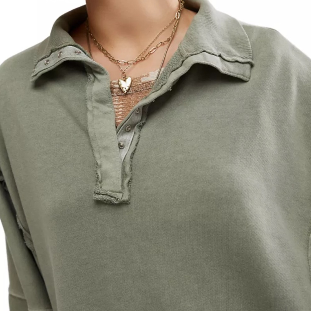 Free People We the Free Camden Henley Sweatshirt - Picture 5 of 8